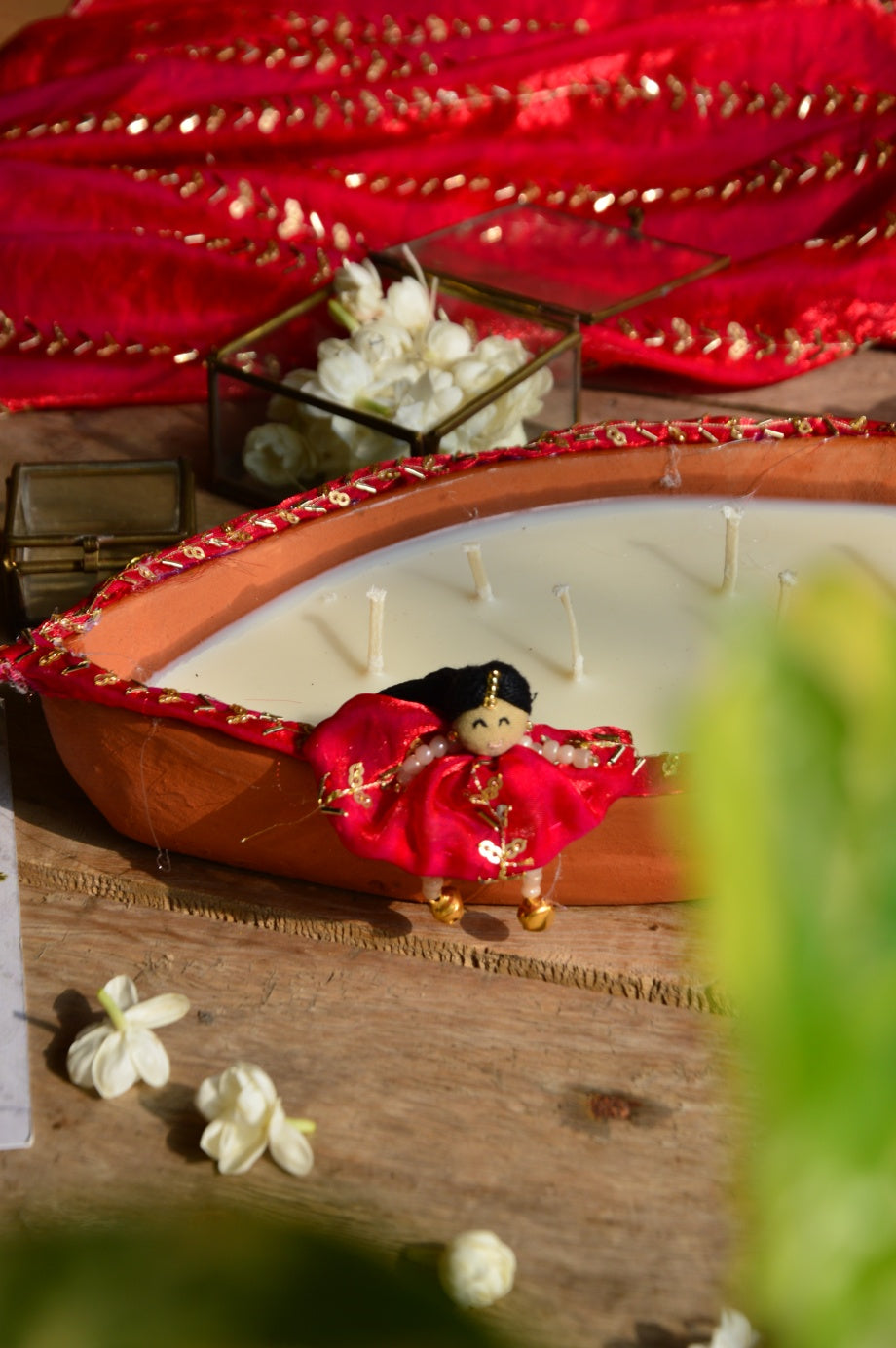 Ganga | Red Terracotta Boat Candle