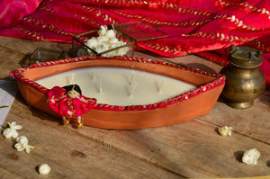 Ganga | Red Terracotta Boat Candle