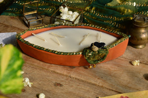 Ganga | Green Terracotta Boat Candle