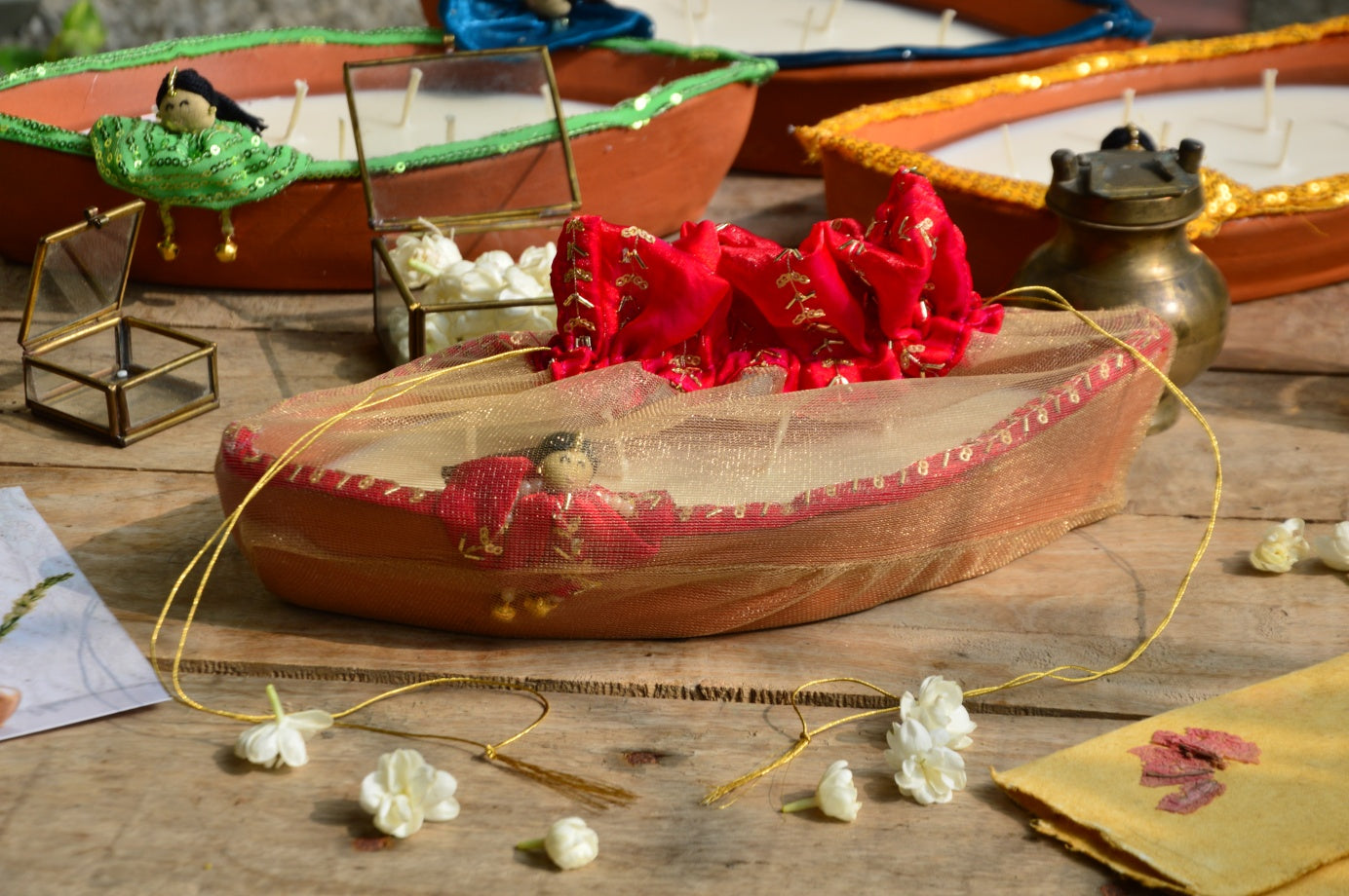 Ganga | Red Terracotta Boat Candle