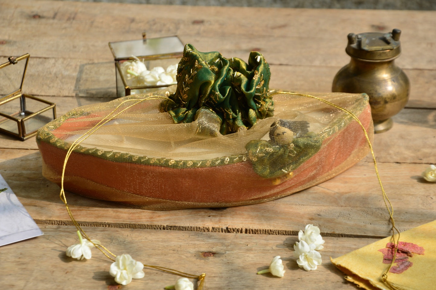 Ganga | Green Terracotta Boat Candle