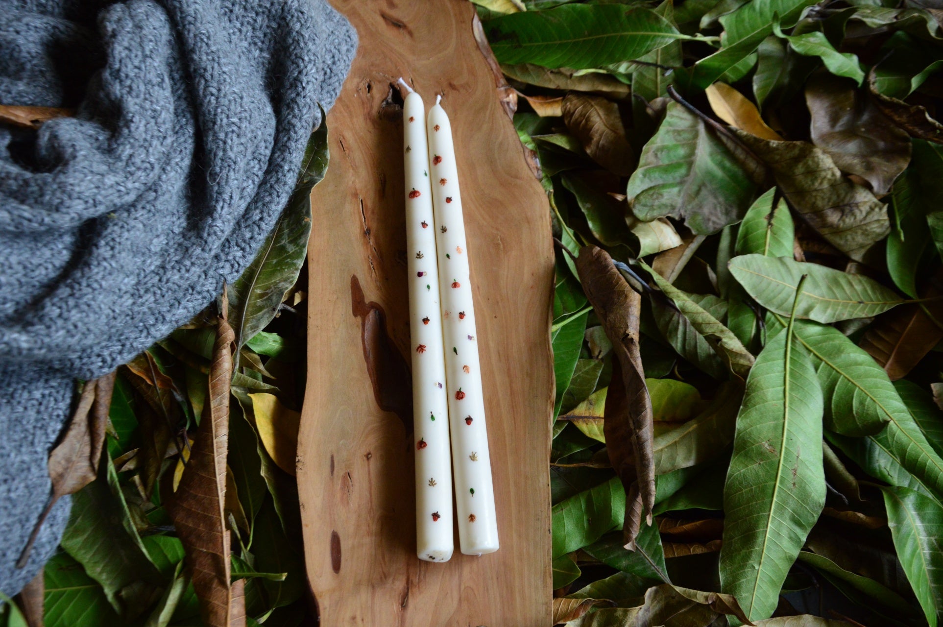 Days of Autumn Handpainted Tapers | 12 inch