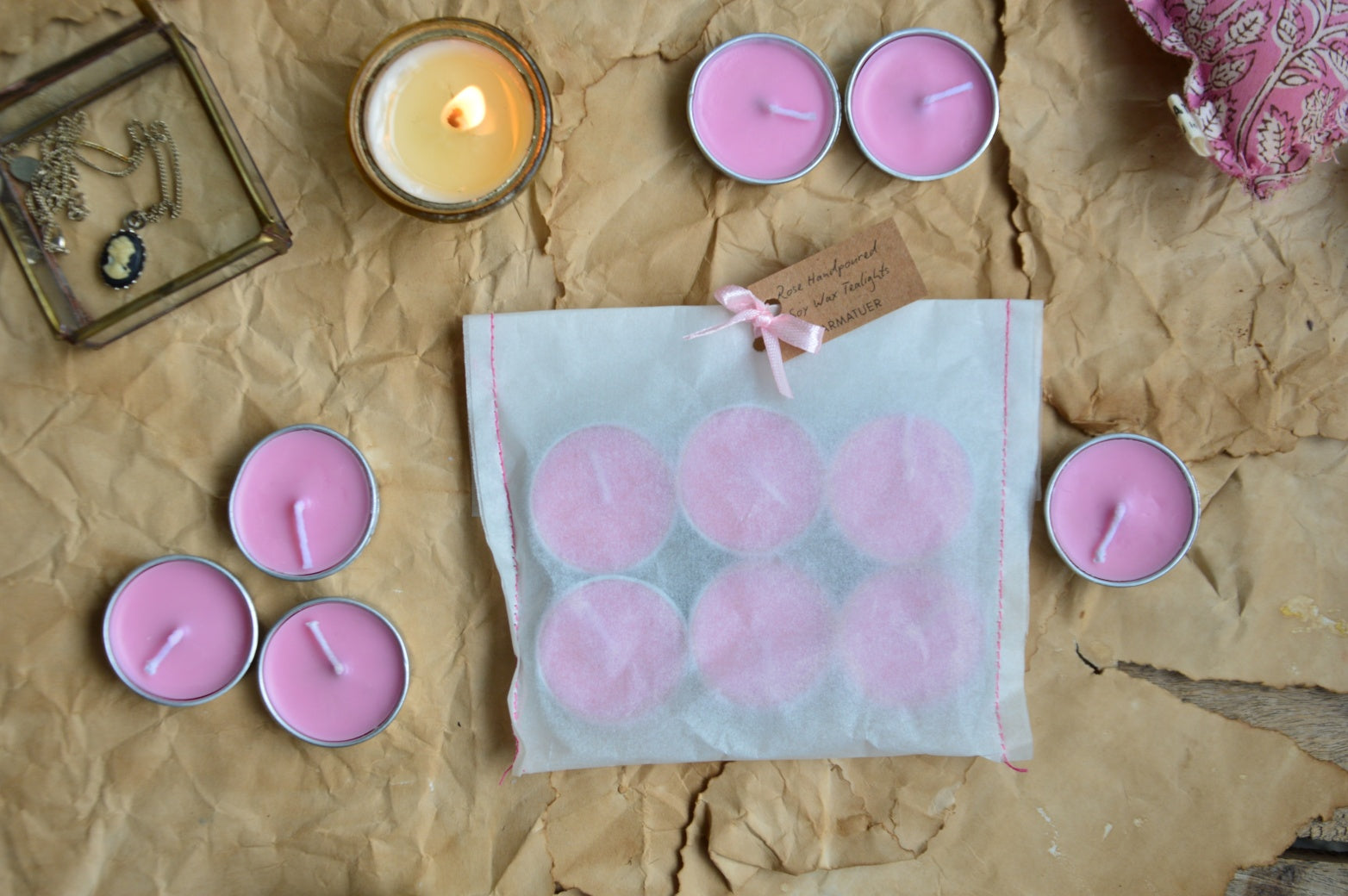 Rose Soy Wax Tealight Candles