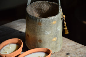 Miniature Bucket Bag with a pair of Terracotta Boats of Ganga