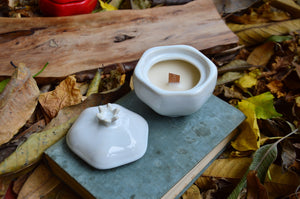 White Pomegranate Ceramic Candle