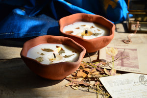 Flower Terracotta Diya Pair