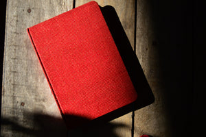 Pure Silk Fabric Journal Red Checks | Elements of Banaras