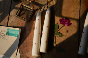 Hand Painted Hand Dipped Candles | Roses