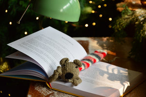 Cheddar The Well Read-Fed Mouse | Handknit Bookmark