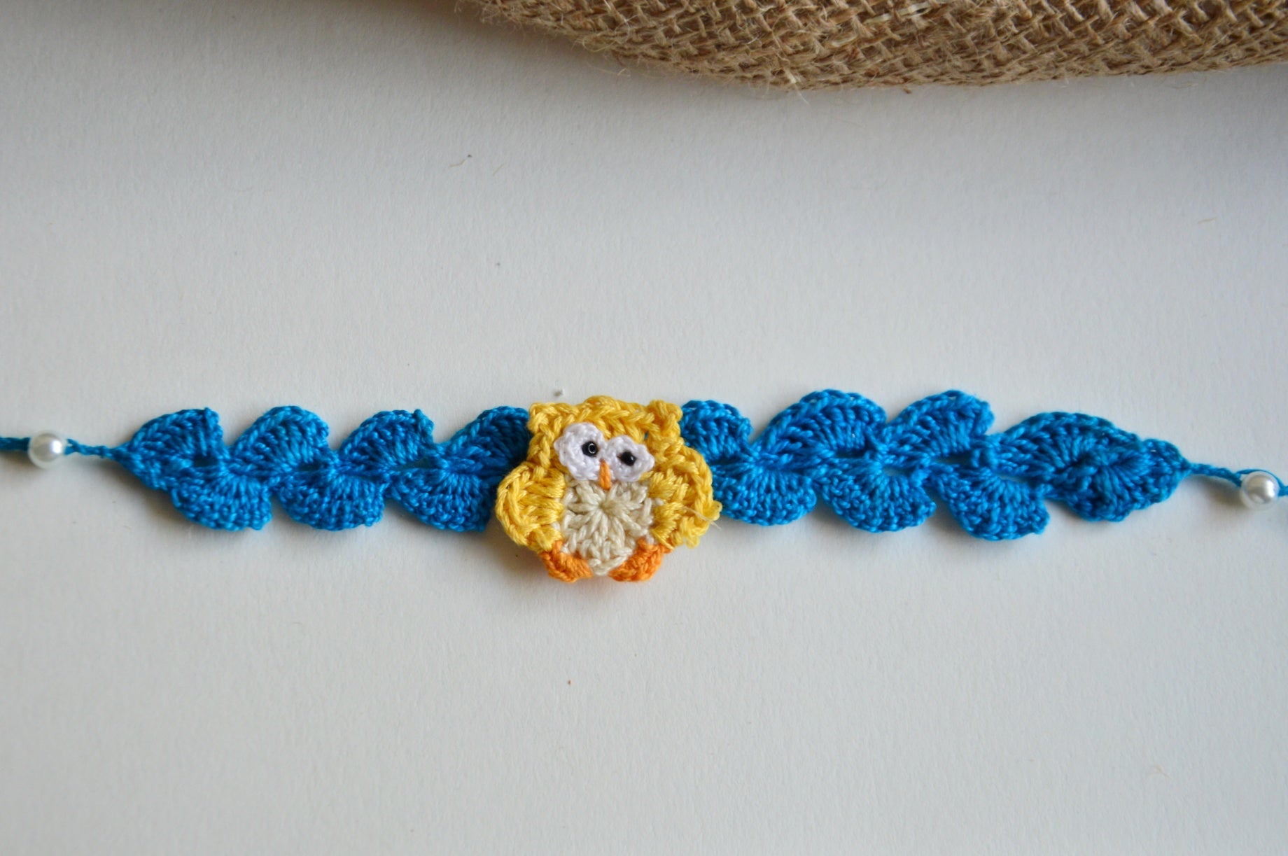 Cute Crochet Owl Rakhi | Dark Blue