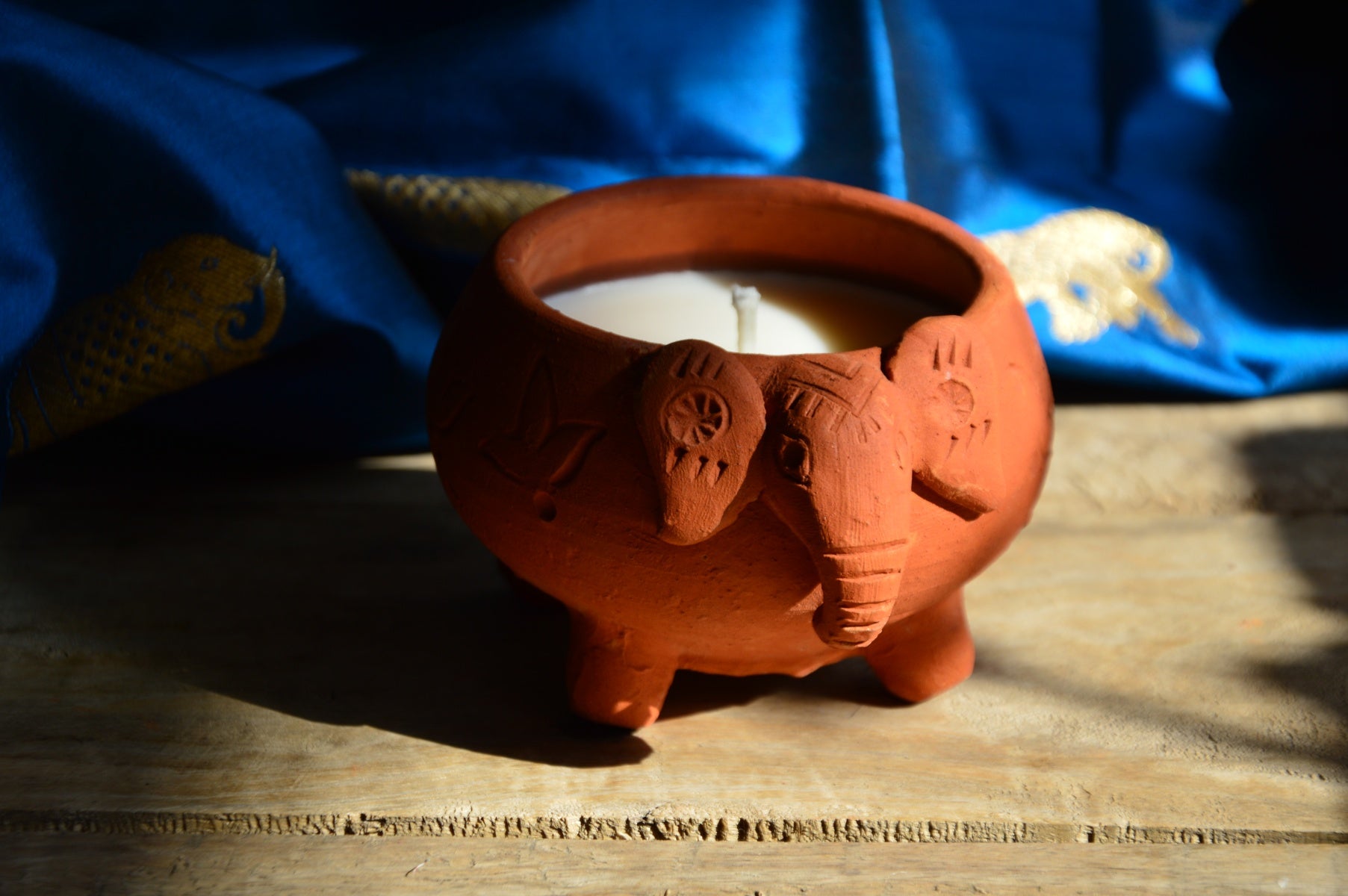Terracotta Elephant Candle