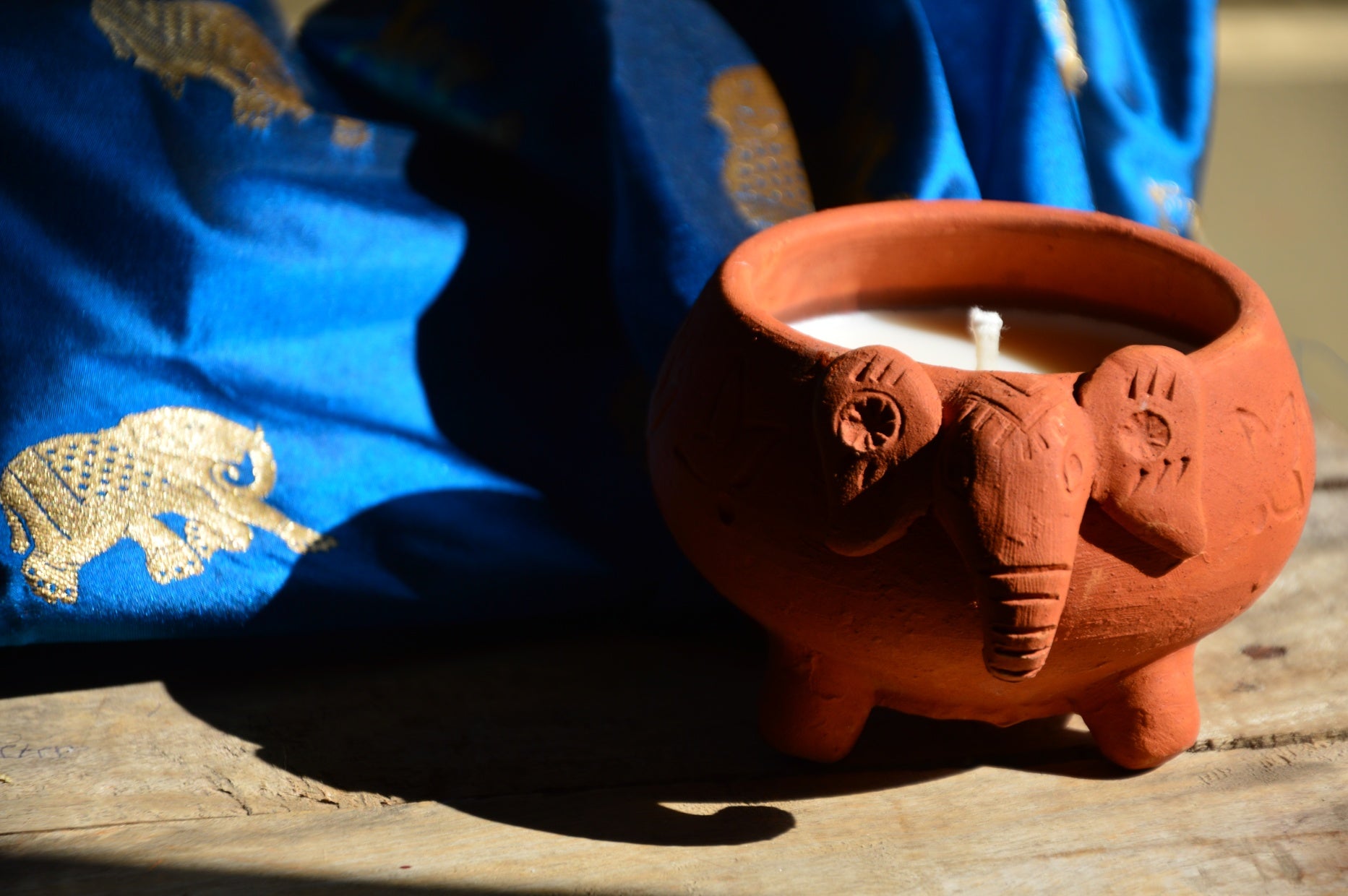 Terracotta Elephant Candle