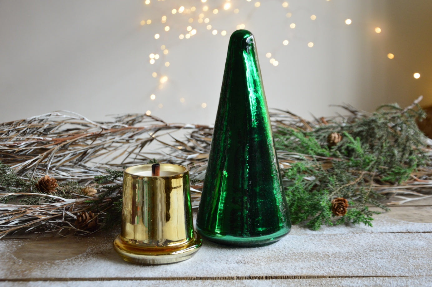 Fir Tree | Glass Tree Container Candle with Spiral Woodwick
