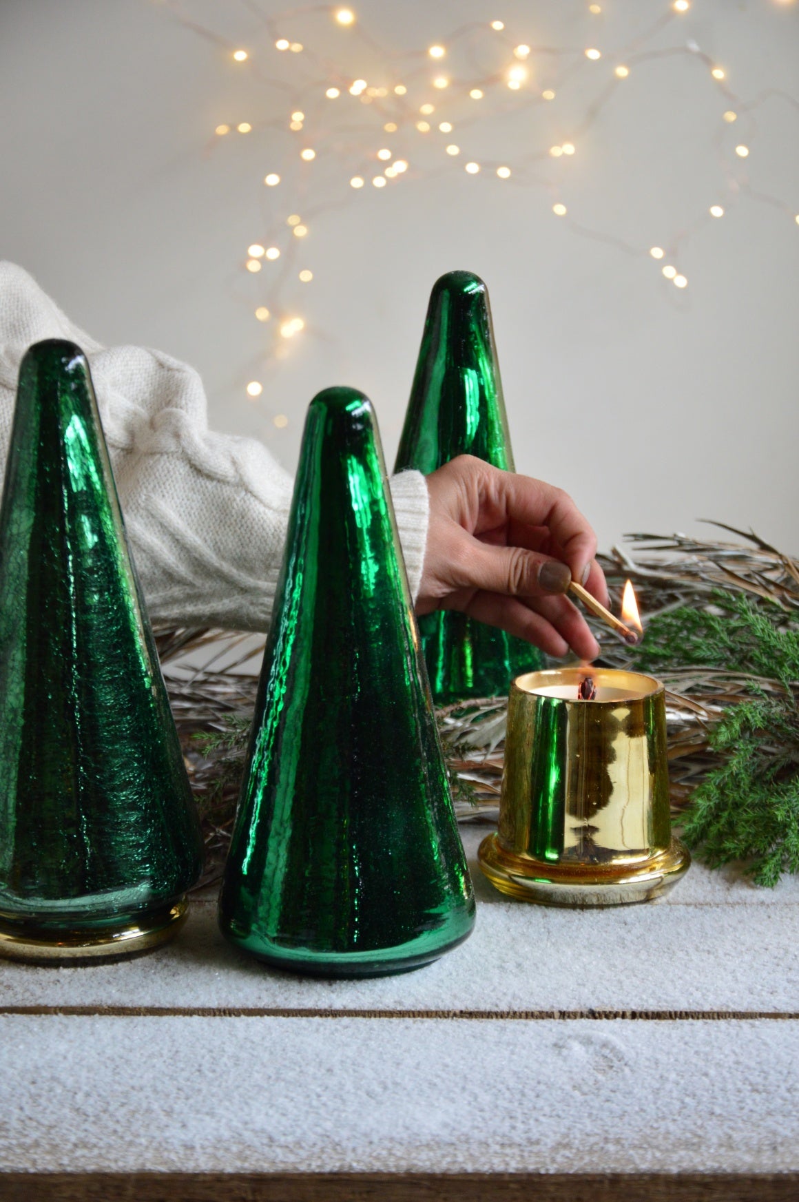 Fir Tree | Glass Tree Container Candle with Woodwick