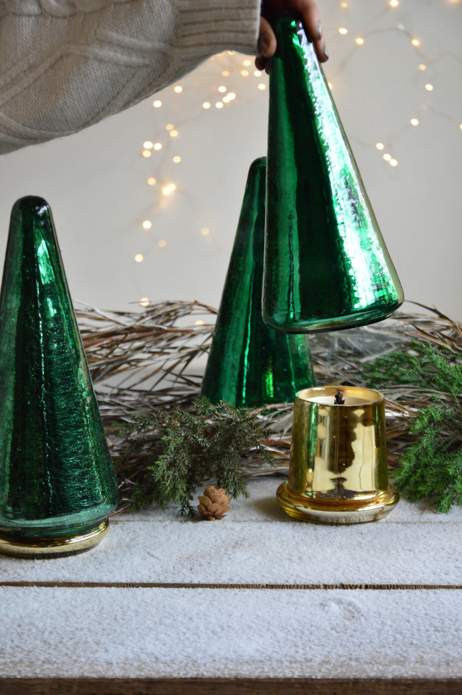 Fir Tree | Glass Tree Container Candle with Woodwick