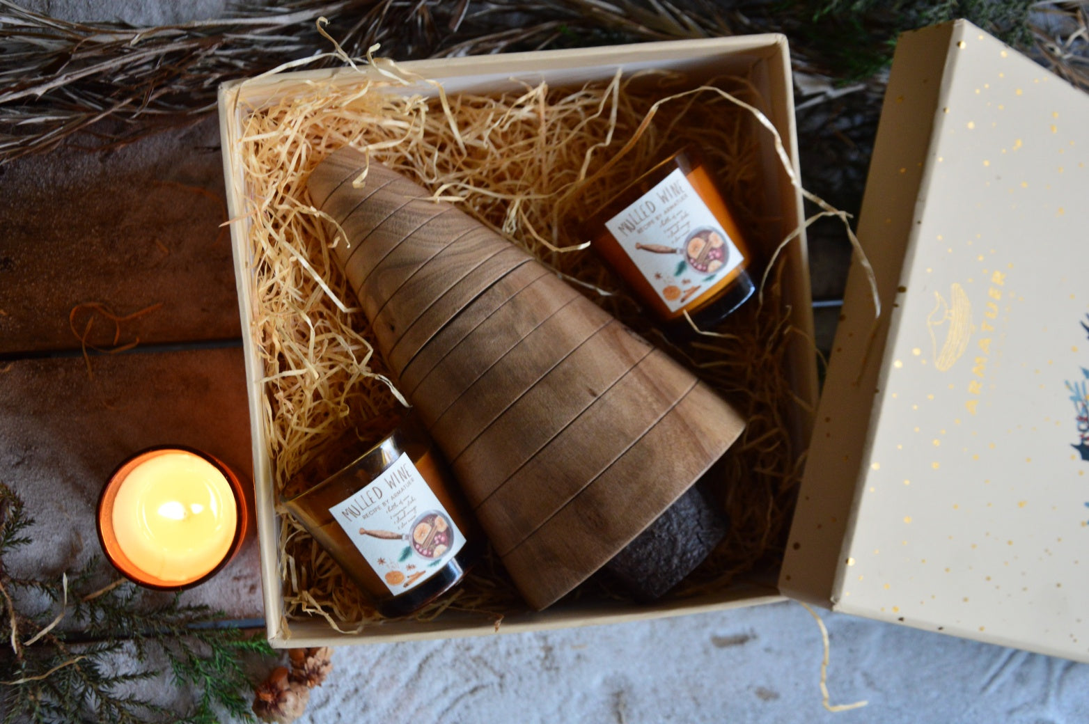 Wooden Christmas Tree | Mulled Wine Gift Box
