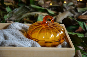 Harvest Spice Orange Glass Pumpkin Candle | Pumpkin Spice