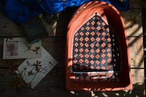 Traditional Handpainted Terracotta Jharokha with Mirror Work | J2