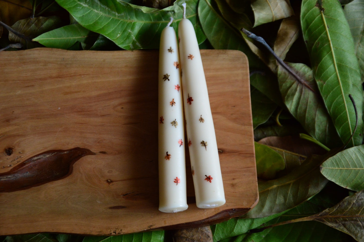 Hand Painted Hand Dipped Candles | Fallen Leaves
