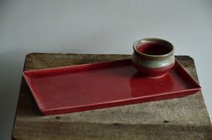 Pink Serving Platter with Dip