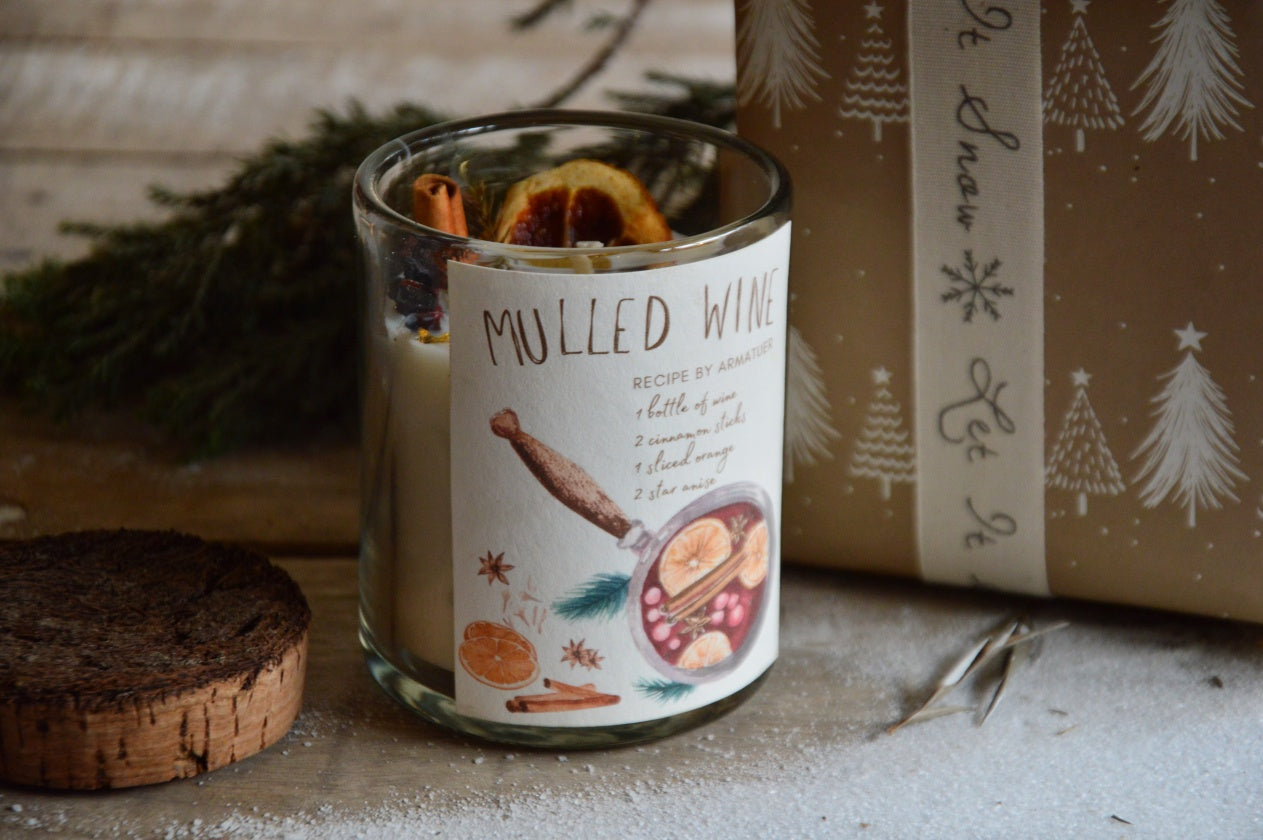 Mulled Wine | Spice & Dried Orange embelishments with a Bark Lid | Winter Edition