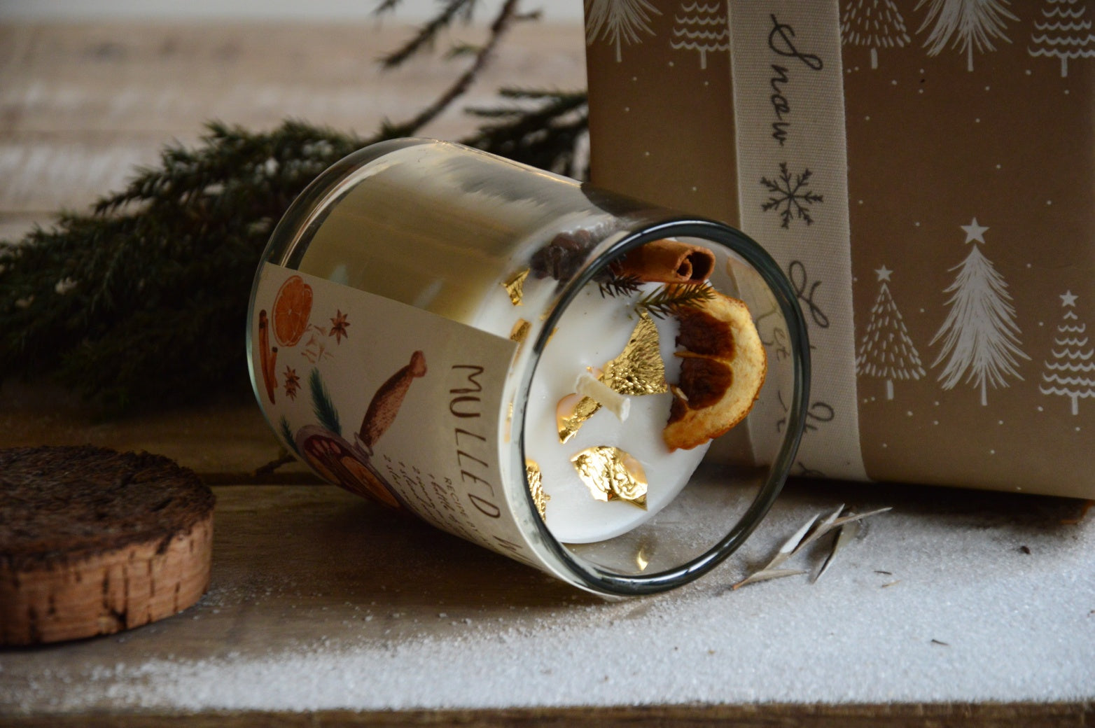 Mulled Wine | Spice & Dried Orange embelishments with a Bark Lid | Winter Edition