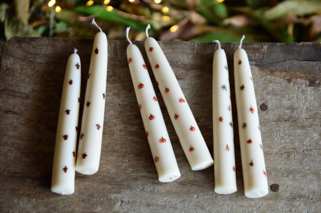 Hand Painted Hand Dipped Candles | Pumpkin Patch