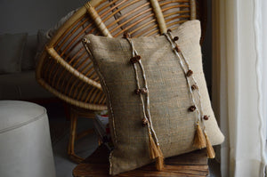 Jute Cushion Cover | Pine Cone Embelishments