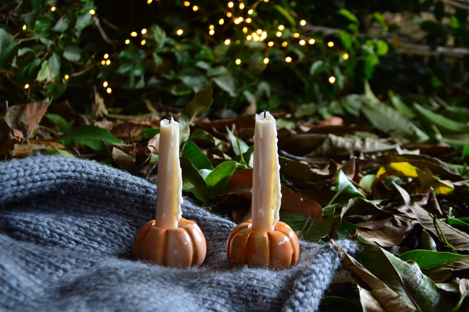 Orange Ceramic Pumpkin Candle Holder | Armatuer X Pritha Atelier