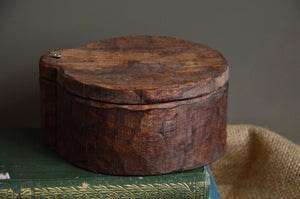 Rotating Whittled Wooden Container | Old Books
