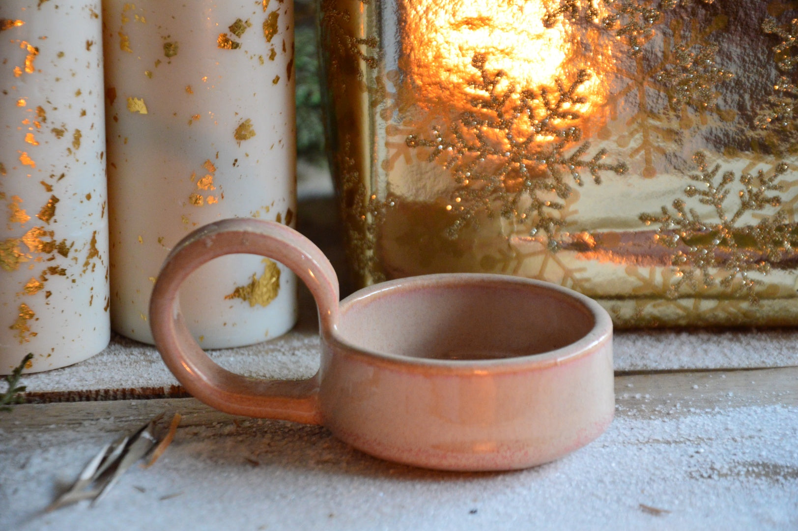 Shimmer Pillar with Ceramic Holder GIft Set