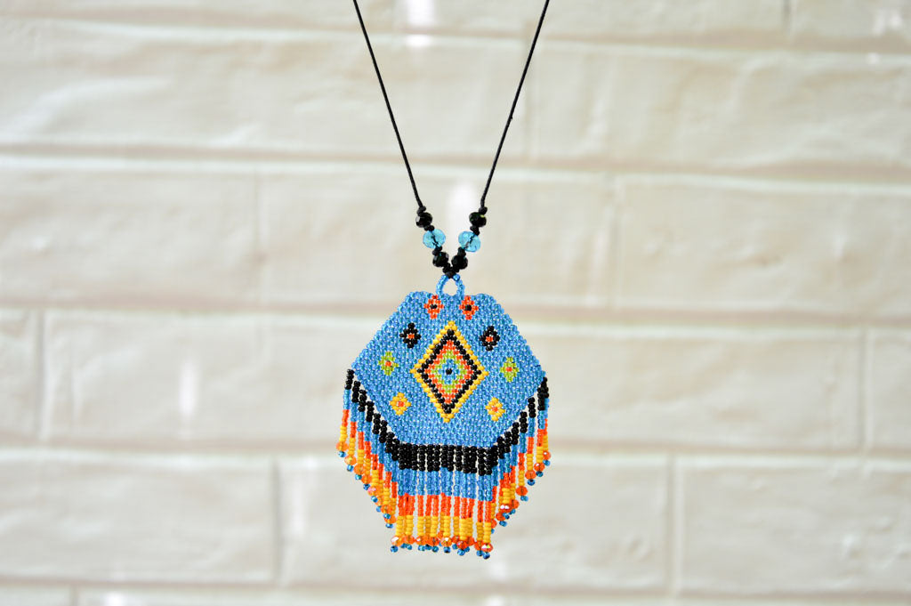 Russian Weave Necklace | Blue