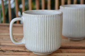 White Striped Ceramic Cup