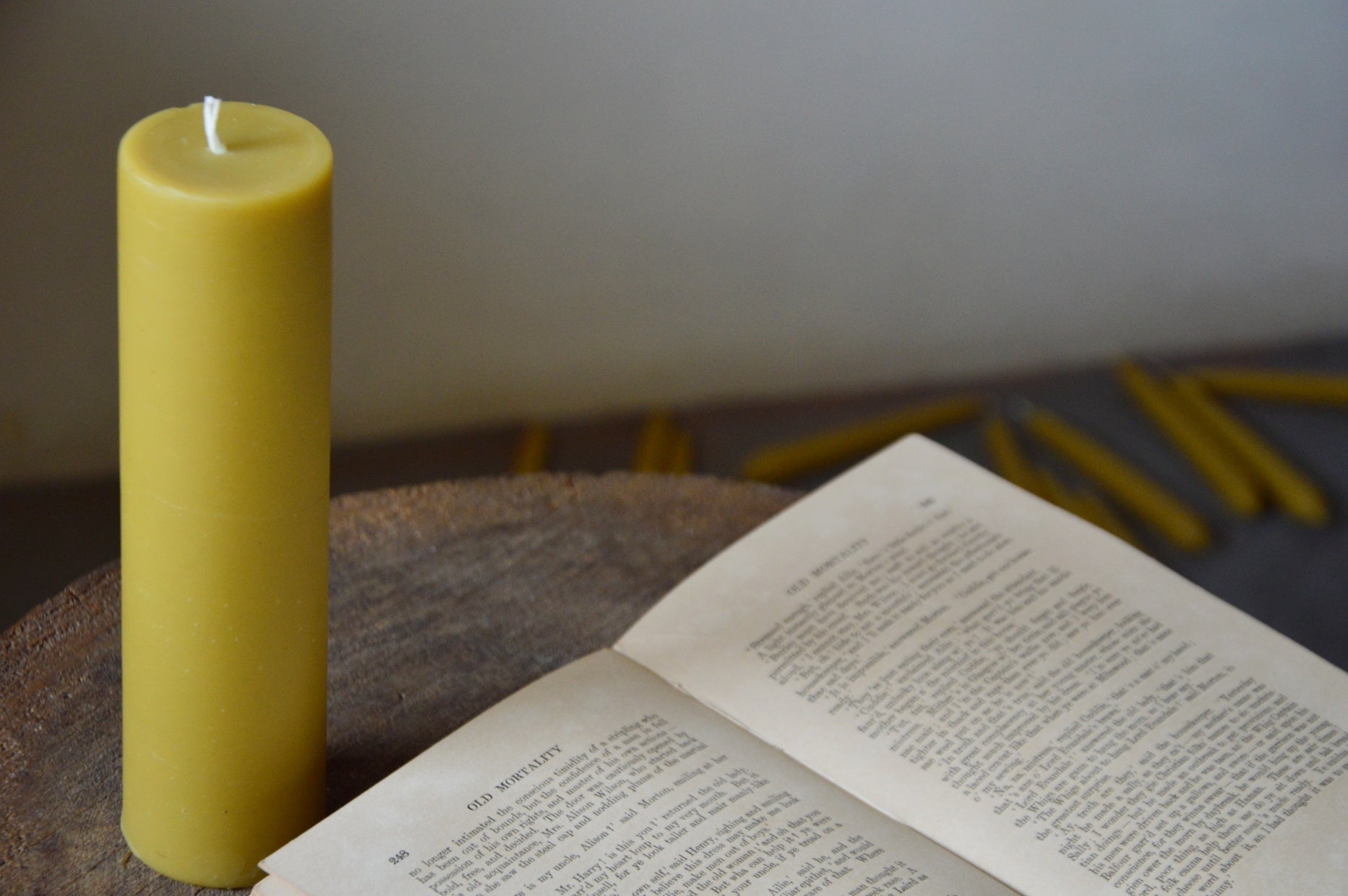 8" Beeswax Pillar Candle