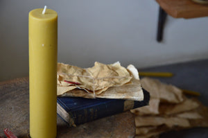 Beeswax pillar candles