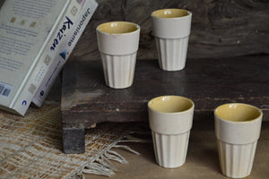 White Ceramic Cutting Chai Cups | Set of 4