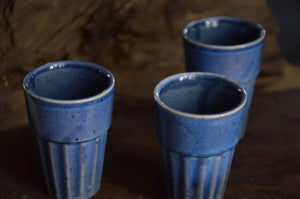 Blue Ceramic Cutting Chai Cups | Set of 4