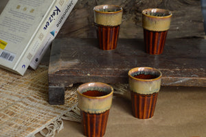 Brown Ceramic Cutting Chai Cups | Set of 4