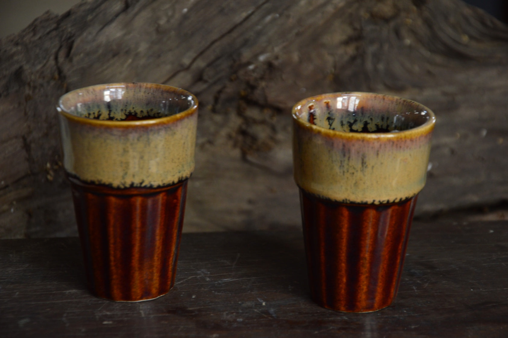 Brown Ceramic Cutting Chai Cups | Set of 4