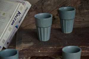 Dark Green Ceramic Cutting Chai Cups | Set of 4