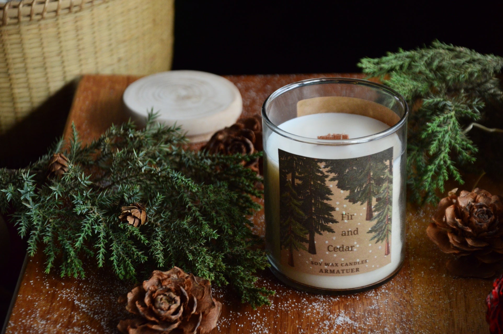 Fir & Cedar Wood Wick Candle