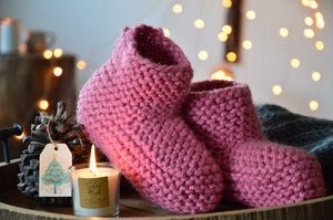 Pastel Wine Booties & Bed Socks | Woven Stories