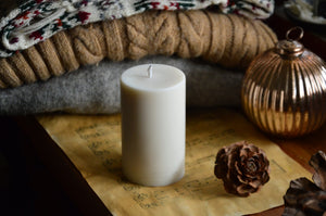 Sweater Weather | White pillar candle