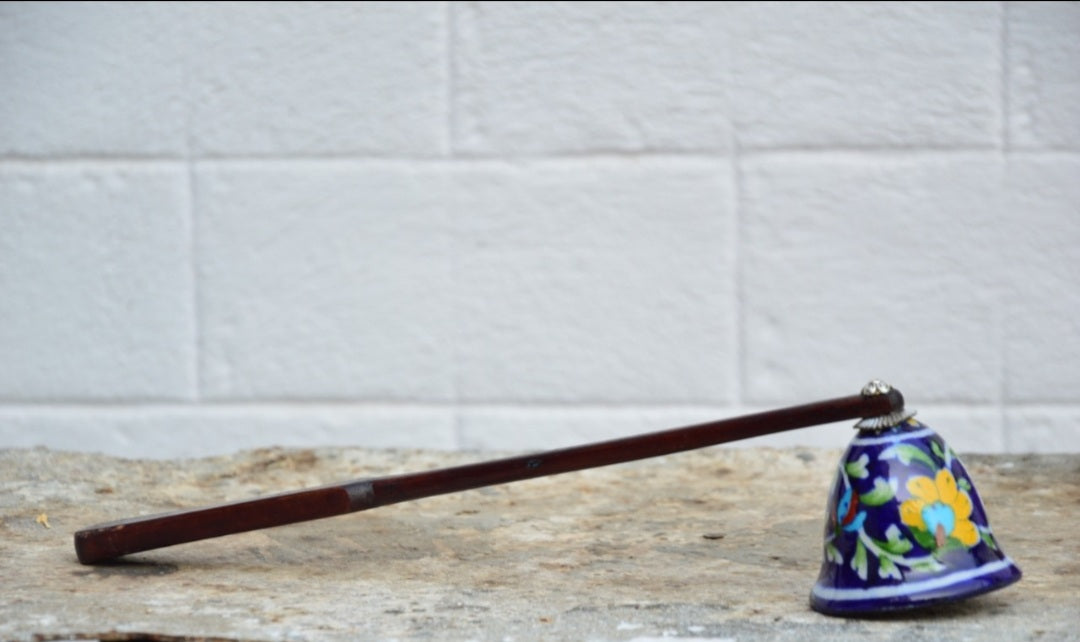 Floral Blue Ceramic Snuffer