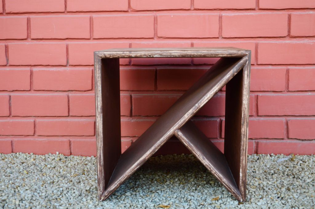 Side Table | Vintage Brown White