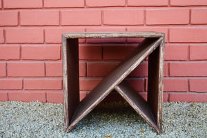 Side Table | Vintage Brown White