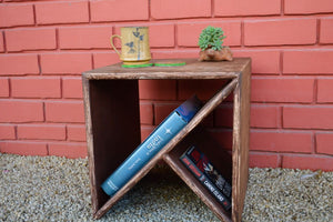Side Table | Vintage Brown White