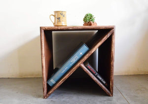 Side Table | Vintage Brown White