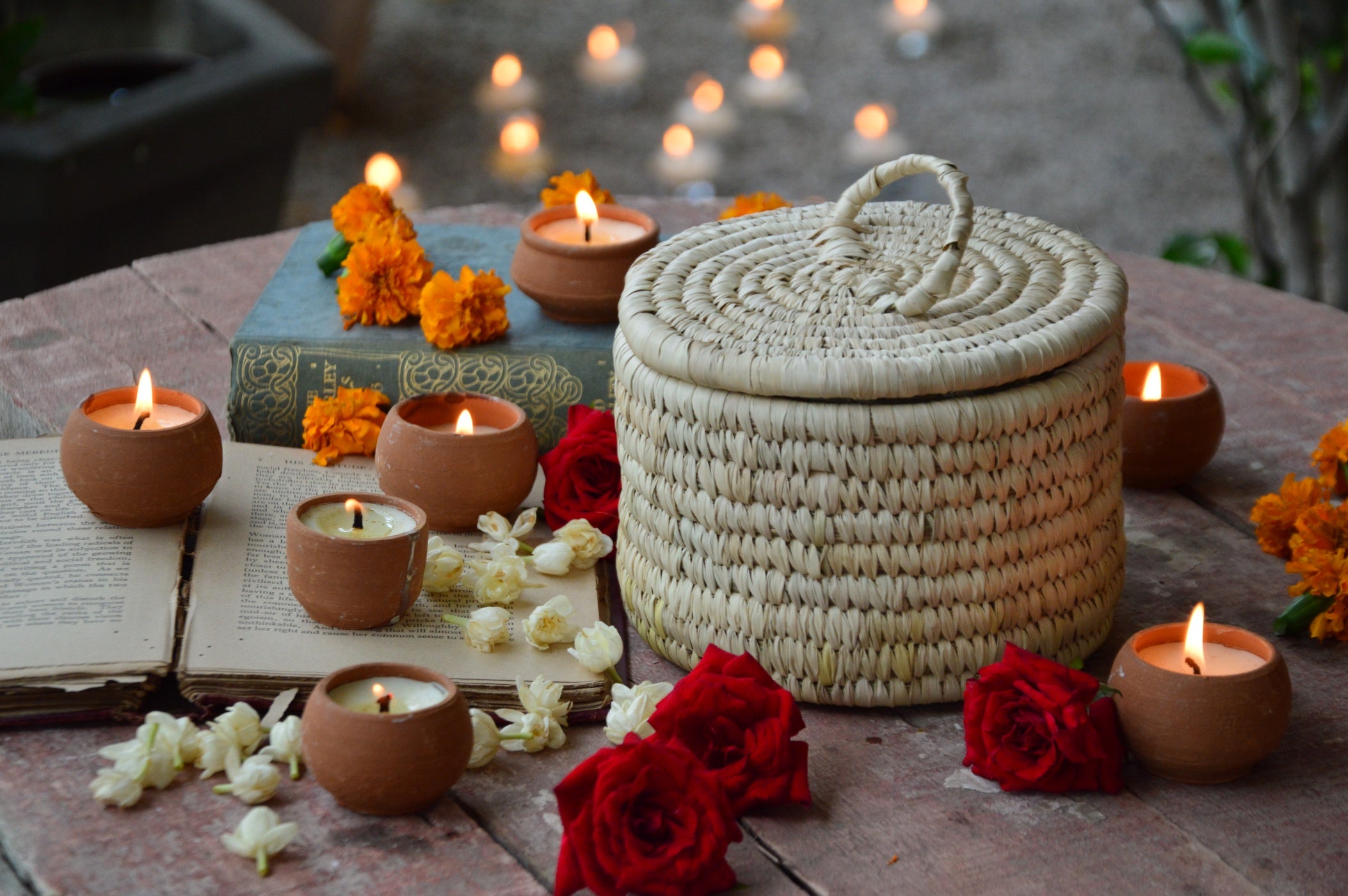 Dhara | Terracotta Tealight Gift Basket