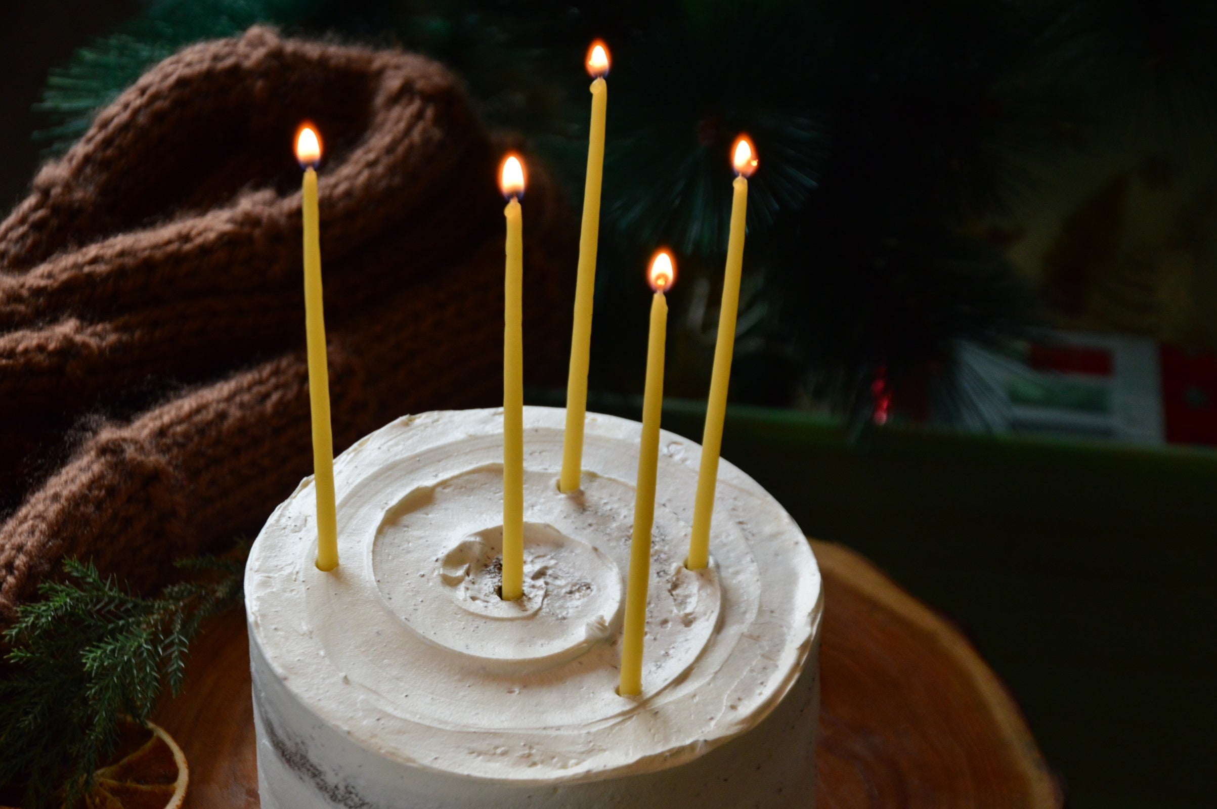 Beeswax Hand Dipped Candles for Cakes